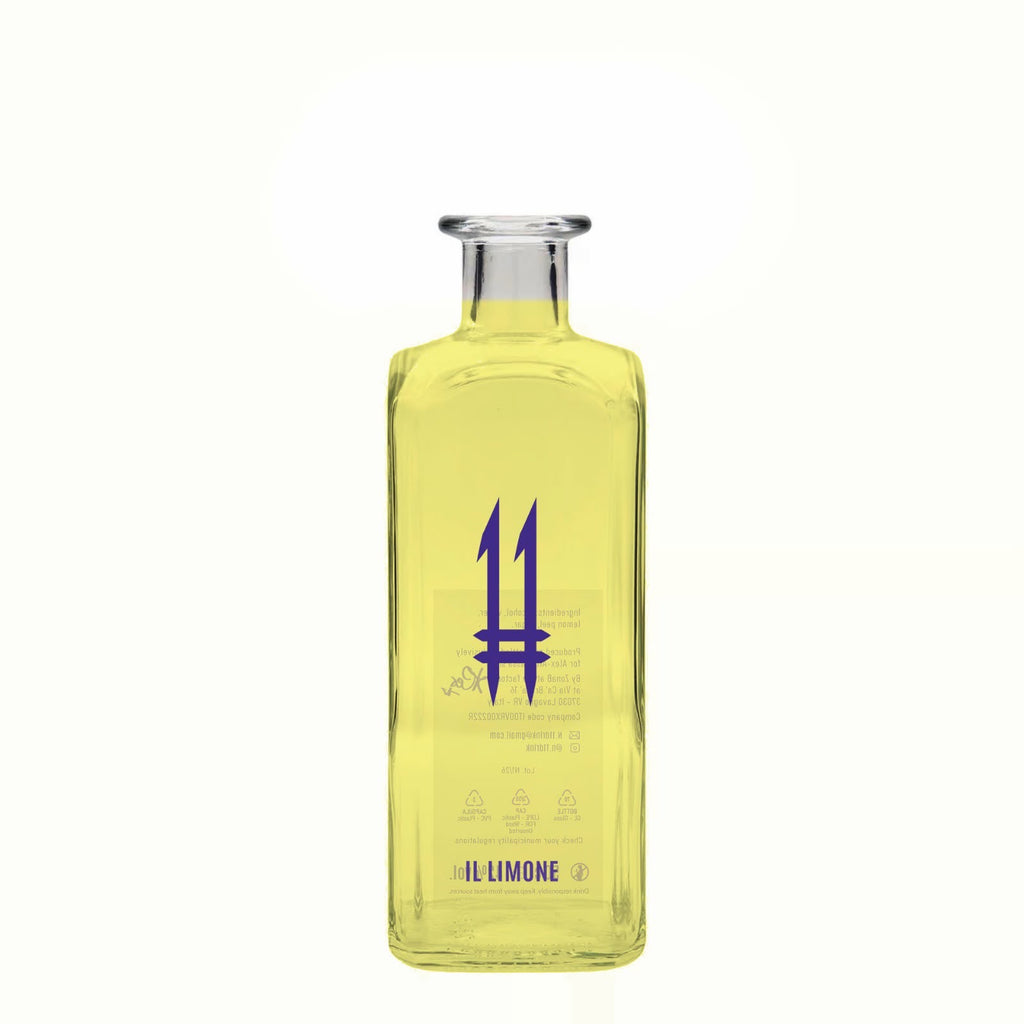 N.11 Il Limone — Il Seduttore, bottiglia con logo 11 viola