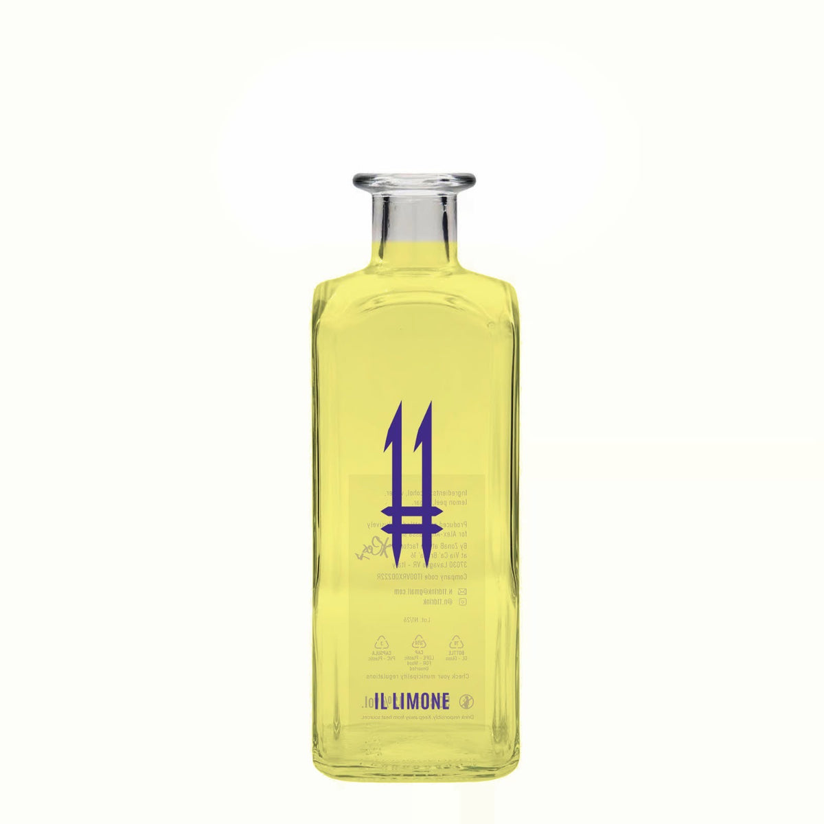 N.11 Il Limone — Il Seduttore, bottiglia con logo 11 viola